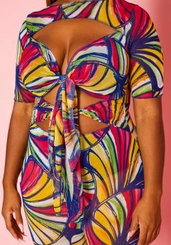 Plus Size Abstract Print Cut Out Jumpsuit -Asoph Sales Shop 2020967 001 4