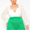 Plus Size Sweetheart Neckline Open Back Crop Top