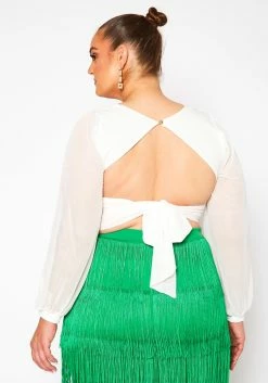 Plus Size Sweetheart Neckline Open Back Crop Top -Asoph Sales Shop 2020982 002 4