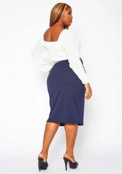 Asoph Plus Size High Waist Pencil Skirt -Asoph Sales Shop 2020988 002 3