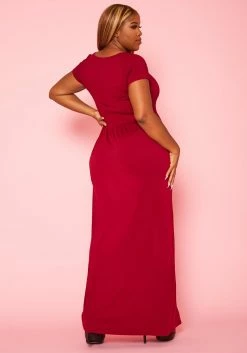 Plus Size Smocked Seamless Fit & Flare Maxi Dress -Asoph Sales Shop 2020996 003 3