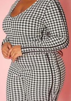 Plus Size Houndstooth Plaid Jumpsuit -Asoph Sales Shop 2021000 001 5