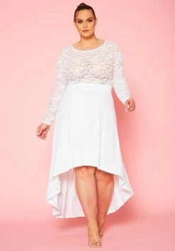 Plus Size Floral Lace High Low Flare Dress -Asoph Sales Shop 2021016 001 3