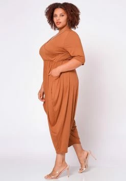 Plus Size Short Sleeve Harem Jumpsuit -Asoph Sales Shop 2021019 001 4