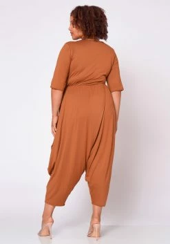 Plus Size Short Sleeve Harem Jumpsuit -Asoph Sales Shop 2021019 001 5