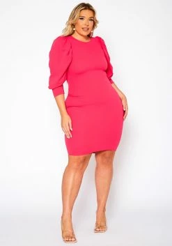 Plus Size Effortless Long Sleeve Mini Dress -Asoph Sales Shop 2021032 003 2