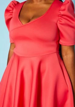 Plus Size Puff Sleeve Flare Mini Dress -Asoph Sales Shop 2021049 004 5