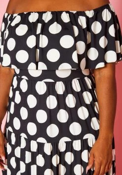Plus Size Polka Dot Print Flare Maxi Dress -Asoph Sales Shop 2021055 001 4
