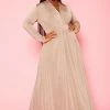 Plus Size Double Slit Flare Maxi Dress