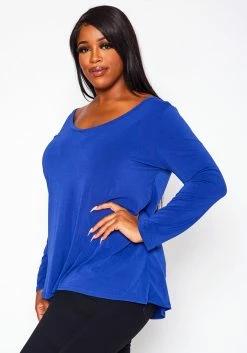 Plus Size V Neck Long Sleeve Top -Asoph Sales Shop 2021063 004 2