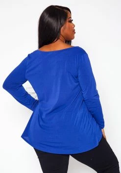 Plus Size V Neck Long Sleeve Top -Asoph Sales Shop 2021063 004 3