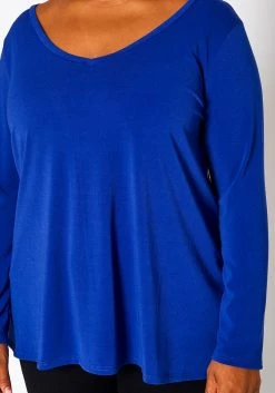 Plus Size V Neck Long Sleeve Top -Asoph Sales Shop 2021063 004 4