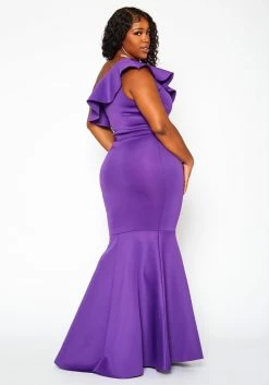 Plus Size One Shoulder Mermaid Maxi Dress -Asoph Sales Shop 2021065 001 5