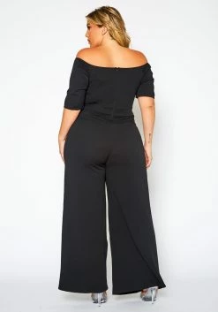 Plus Size Off Shoulder Button Down Jumpsuit -Asoph Sales Shop 2021070 002 4
