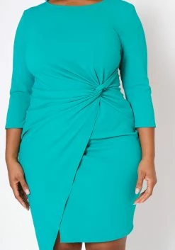 Plus Size Twist Hem Cocktail Dress 11 Plus Size Twist Hem Cocktail Dress -Asoph Sales Shop 2021072 004 5