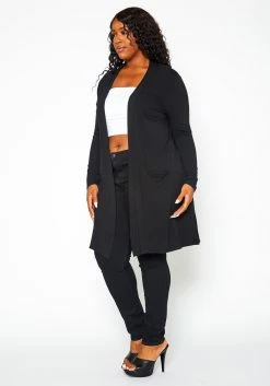 Plus Size Long Sleeve Slouchy Open Cardigan -Asoph Sales Shop 2021102 001 4