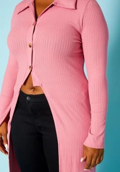 Plus Size Split Front Duster Cardigan -Asoph Sales Shop 2021108 001 4