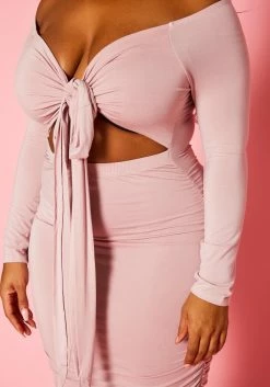 Plus Size Off Shoulder Cross Wrap Midi Dress -Asoph Sales Shop 2021111 004 5