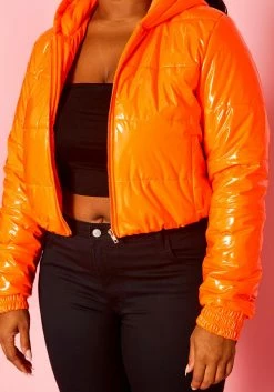 Plus Size PU Faux Leather Puffer Coat -Asoph Sales Shop 2021130 003 4