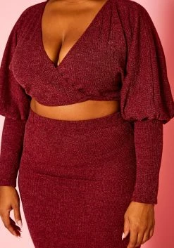 Plus Size Ribbed Knit Crop Top & Skirt Set -Asoph Sales Shop 2021132 002 4