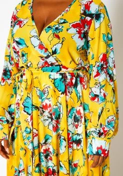 Plus Size Floral Print Flare Maxi Dress -Asoph Sales Shop 2021146 001 5
