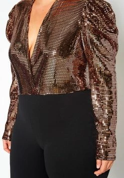 Plus Size Sequin Contrast Flare Jumpsuit -Asoph Sales Shop 2021151 002 4