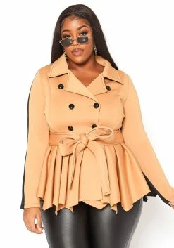Plus Size Notch Collar Peplum Flare Top -Asoph Sales Shop 2021157 002 1