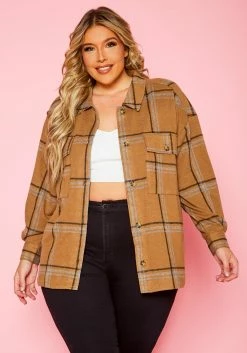 Plus Size Wool Flannel Jacket