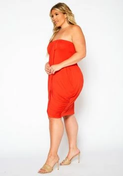 Plus Size Draped Tube Mini Dress -Asoph Sales Shop 2021175 001 2