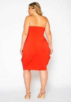 Plus Size Draped Tube Mini Dress -Asoph Sales Shop 2021175 001 3