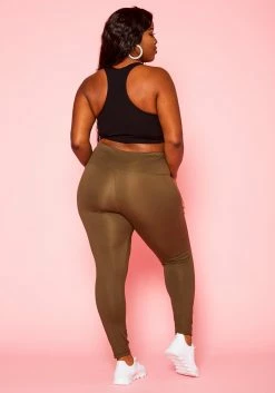 Plus Size High Waist Slit Hem Leggings -Asoph Sales Shop 2021187 002 4