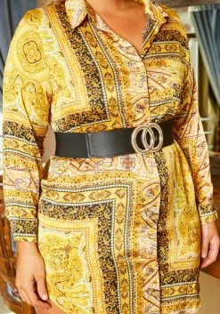 Plus Size Brocade Pattern Collar Shirt Mini Dress -Asoph Sales Shop 2021189 001 4