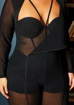 Plus Size Bustier Mesh Jumpsuit -Asoph Sales Shop 2021201 001 4