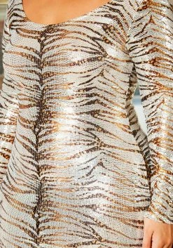 Plus Size Silver Animal Print Boydon Mini Dress -Asoph Sales Shop 2021206 001 8