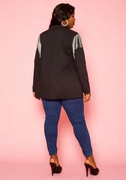 Plus Size Tassel Shoulder Hem Notch Collar Blazer -Asoph Sales Shop 2021249 001 4