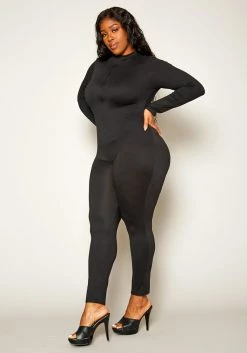 Plus Size Long Sleeve Bodycon Jumpsuit -Asoph Sales Shop 2021251 001 3