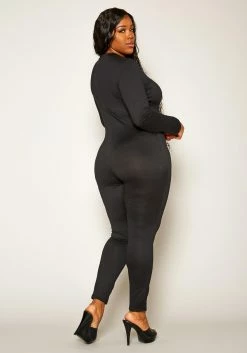 Plus Size Long Sleeve Bodycon Jumpsuit -Asoph Sales Shop 2021251 001 4