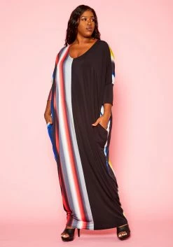 Plus Size Gradient Pattern Splice Flare Maxi Dress 8 Plus Size Gradient Pattern Splice Flare Maxi Dress -Asoph Sales Shop 2021274 001 1