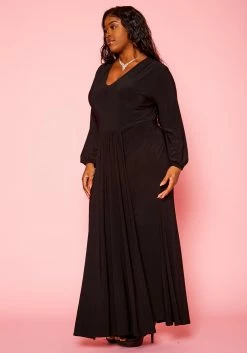 Plus Size Long Sleeve Mermaid Flare Gown -Asoph Sales Shop 2021276 001 3