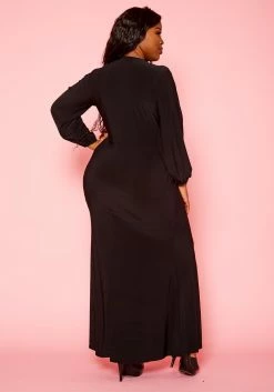 Plus Size Long Sleeve Mermaid Flare Gown -Asoph Sales Shop 2021276 001 4