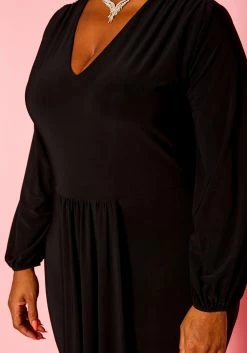 Plus Size Long Sleeve Mermaid Flare Gown -Asoph Sales Shop 2021276 001 5