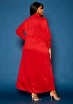 Plus Size Ruched Design Fit & Flare Maxi Dress -Asoph Sales Shop 2021277 002 3
