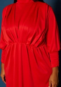 Plus Size Ruched Design Fit & Flare Maxi Dress -Asoph Sales Shop 2021277 002 4