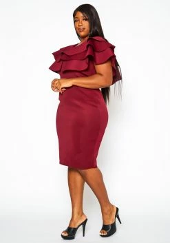 Plus Size Ruffle Hem Cocktail Dress -Asoph Sales Shop 2021278 001 2