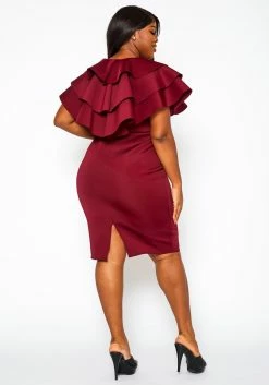 Plus Size Ruffle Hem Cocktail Dress -Asoph Sales Shop 2021278 001 3