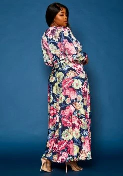 Plus Size Floral Pattern Two Piece Set -Asoph Sales Shop 2021309 001 4