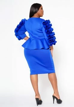 Plus Size Ruffle Hem Peplum Dress -Asoph Sales Shop 2021315 008 3