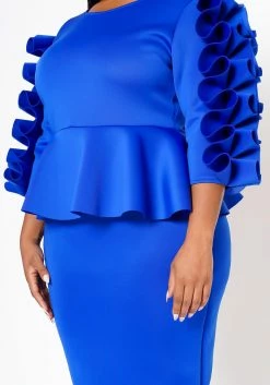 Plus Size Ruffle Hem Peplum Dress -Asoph Sales Shop 2021315 008 4