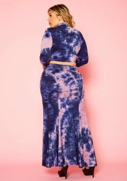 Plus Size Tie Dye Crop Top & Mermaid Flare Skirt -Asoph Sales Shop 2021316 001 5