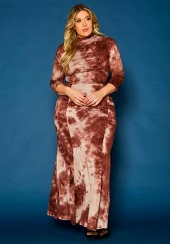 Plus Size Tie Dye Crop Top & Mermaid Flare Skirt -Asoph Sales Shop 2021316 002 2